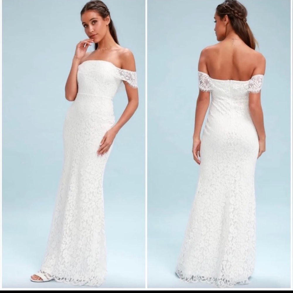Lulus Lace Off Shoulder Dress• Small